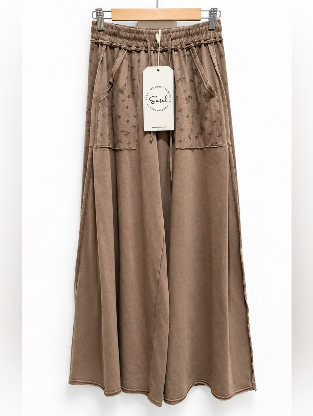 Easel Mocha Brown Boho Wide Leg Pants – Size Small – NWT